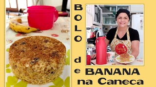 BOLO PRONTO EM 3 MINUTOS DE BANANA E AVEIA NO MICROONDAS  Sem glúten [upl. by Ranip]