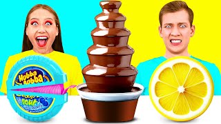 Real Food vs Chocolate Food Challenge  Awesome Kitchen Tricks by TeenChallenge [upl. by Aynas]