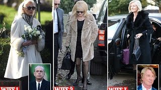 Rick Parfitts wives Status Quo bandmates as well as celebrity friends say goodbye at his funeral [upl. by Yim]