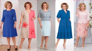 Most beautiful and gorgeous plus size mother of the bride dresses  trendy party wear dress 2024 [upl. by Pozzy]