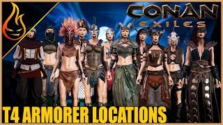 Every T4 Armor And Location Conan Exiles 2018 Pro Tips Tested In Single Player PC [upl. by Bora]