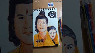 Jai Shree Ram  Ramayan  Ballpen Art  Art by Vinod drawing diwali diwalispecial ramayan [upl. by Annodas]