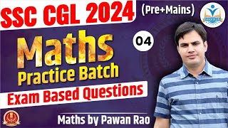 SSC CGl 2024 PreMains  Maths Practice Batch  Exam Based Questions  Maths by Pawan Rao Sir [upl. by Drahser148]