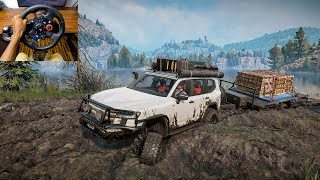 Toyota Land Cruiser 300  Offroading  SnowRunner  Logitech g29 gameplay [upl. by Ewald]