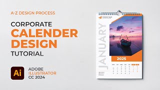 How To Make 2025 A3 Page Wall Calendar Design In Adobe Illustrator CC 2024 [upl. by Ecahc]