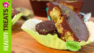 Vegan Chocolate Matcha Cups  Natvias Healthy Treats [upl. by Kissner]