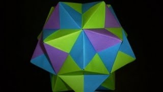 Modular Origami  Sonobe Small Triambic Icosahedron  From 30 Sheets of paper [upl. by Bihas]