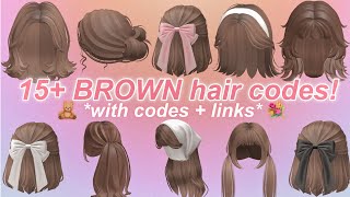 15 Aesthetic Brown HAIR CODES WITH CODES  LINKS  Roblox BLOXBURG BERRY AVENUE BROOKHAVEN [upl. by Imat]