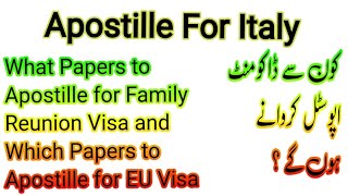 Apostille For Italy What papers to Apostille for family reunion visa and EU Visa italyvisa [upl. by Orrocos]