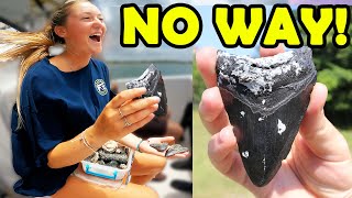 Found Massive Megalodon Shark Tooth Underwater Fossil Hunting Scuba Diving [upl. by Allerbag]