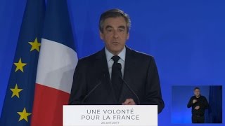 Présidentielle 2017 la déclaration de François Fillon en intégralité [upl. by Atinob]