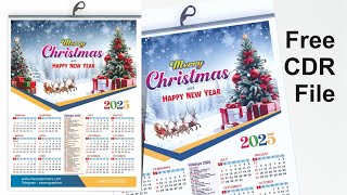 Merry Christmas Happy New Year 2025 Calendar Design [upl. by Nairdad]