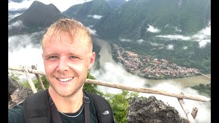 Hiking tallest viewpoint in Nong Khiaw Laos  Phar Kewlom [upl. by Naitsirhk]