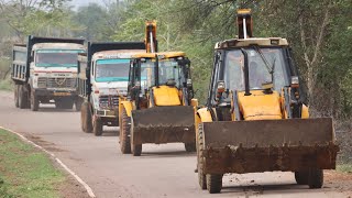 JCB 3dx Backhoe Fully Loading Mud in Tata 2518 Ex Truck and Tata Truck [upl. by Inoliel140]