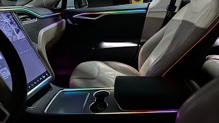 Tesla Model S Interior ambient upgrade  Best version [upl. by Artemas108]