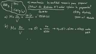 4 Ejercicio disolución IV preparación e una disolución a partir de una disolución comercial [upl. by Vorfeld810]