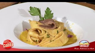 Ricetta Pappardelle con acciughe e peperoni dello Chef Carra  Divella [upl. by Ibmat]