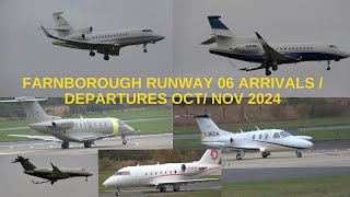 FARNBOROUGH AIRPORT Falcon 900s to an “Eclipse 500” Small Medium bizjets Runway 06 OctNov 2024 [upl. by Capps]