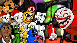 AMONG US Celebrates Christmas  FNAF  RAINBOW FRIENDS  CHOO CHOO CHARLES  OBUNGA  SCP  SANS [upl. by Cnut]