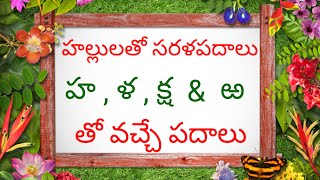 Hallulatho Sarala Padalu in Telugu l  హ ళ  క్ష amp ఱ  తో వచ్చే సరళ పదాలు [upl. by Anyaled]