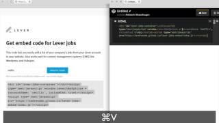 Lever embed code demo [upl. by Nayllij92]