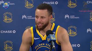 Steph Curry Postgame Interview  Golden State Warriors beat Portland Trail Blazers 10092 [upl. by Garald659]