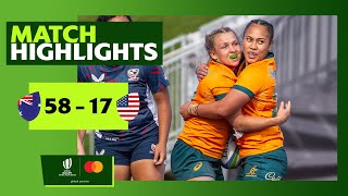 Wallaroos on top  Australia v USA Highlights  Pacific Four Series 2023 Rugby [upl. by Sadler362]