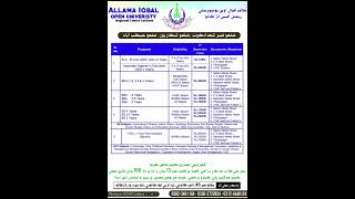 AIOU Admissions Programs And fees information [upl. by Apple]