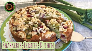 Erdbeer Rhabarber Kuchen 🍰 Das beste Rezept [upl. by Weisbrodt]