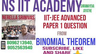 IITJEE ADVANCED 2023 PAPER 1 QUESTION FROM BINOMIAL THEOREM PYQS [upl. by Burman]