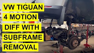 Rear Differential  Haldex With Subframe Removal On VW Tiguan 4 Motion 200917 [upl. by Brinn]