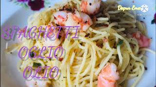 RESEP SPAGHETTI AGLIO OLIO  ENAK DAN SIMPLE  DAPUR EMA [upl. by Darcia]