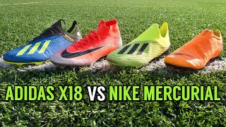 ADIDAS X18 VS NIKE MERCURIAL  COMPARATIVO 🔥 [upl. by Ydnik]