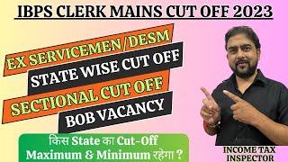 IBPS CLERK MAINS EXPECTED CUT OFF 2023  EX SERVICEMEN amp DISABLED EX SERVICEMEN [upl. by Nanoc]