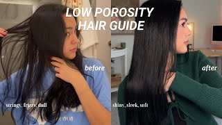 the ONLY guide youll need for low porosity hair  products blowout wavy hair routine [upl. by Anawat]