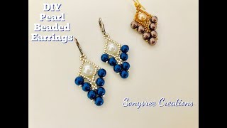 Quick amp Easy to make Beaded Earrings  How to make Pearl Earrings  Wedding Pearl Earrings [upl. by Herodias336]