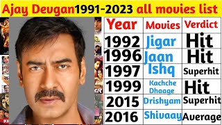 Ajay Devgan all movies list hit or flop Ajay devgan all movies bollywood movies viral [upl. by Trocki]