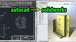 Convert 2D AutoCad DWG DXF to 3D SolidWorks [upl. by Rozamond]