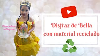 Plastic bag Princess Disney Diy  Traje de Princesa Bella♻️Paso a paso [upl. by Kwabena987]