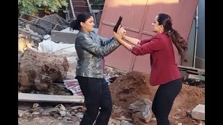 Cid Purvi and Shreya Fight  Making of Cid Eye Gang Episode [upl. by Hnao]