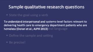 Fundamentals of Qualitative Research Methods Developing a Qualitative Research Question Module 2 [upl. by Jeth]