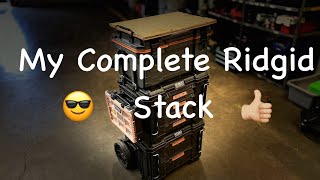 Ridgid Pro Gear 20 rolling drawers stack complete with wood worktop and cooler [upl. by Stuart]