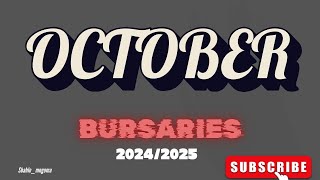 Bursaries for South Africans that are closing in October South African bursaries [upl. by Lexa370]