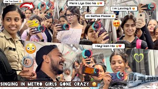 Singing In Metro मेट्रो 🚇  Impressing Girls Shocking Reactions  Girls Vs Boys  bollywood hits [upl. by Knepper193]