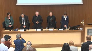 Vatican secretary of state Rome chief rabbi observe moment of silence for victims of Hamas attack [upl. by Kroo]