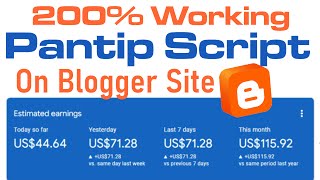 Pantip Script On Blogger Site Earning is Counting 200 Working pantipscript adsense pantip [upl. by Atnuahc25]