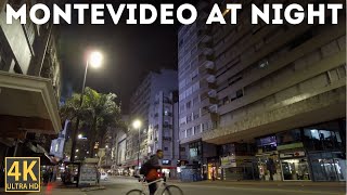 Montevideo Uruguay Night Walk 4K [upl. by Ebonee]