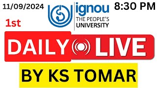 IGNOU LIVE BY KS TOMAR  Study Height is live [upl. by Mannie]