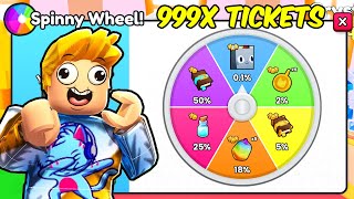 I Opened 999 Spinny Wheels in Roblox Pet Simulator 99 [upl. by Gottlieb]