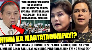 Matapos KASUHAN ng IMPEACHMENT si VP SARA Sen IMEE NILAGLAG NA si ROMUALDEZ IKAW ANG MAY PAKANA [upl. by Lenoj393]